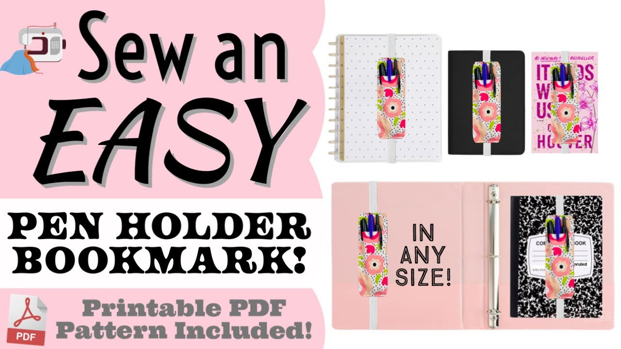 How To Sew A Pen Or Pencil Bookmark Holder For Any Notebook, Binder, Planner Or Journal In 10 Min! regarding Free Printable Lanyard Pen Holder Pattern