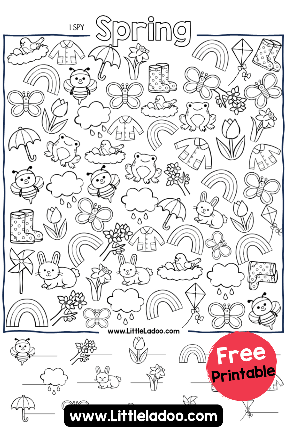I Spy Spring {Free Printable} intended for Free Seek and Find Printables