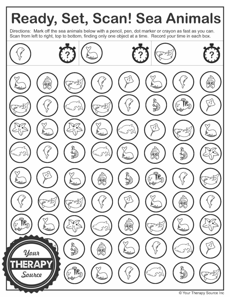 I Spy Under The Sea Visual Scanning Free Printable - Your Therapy regarding Free Printable Visual Scanning Worksheets