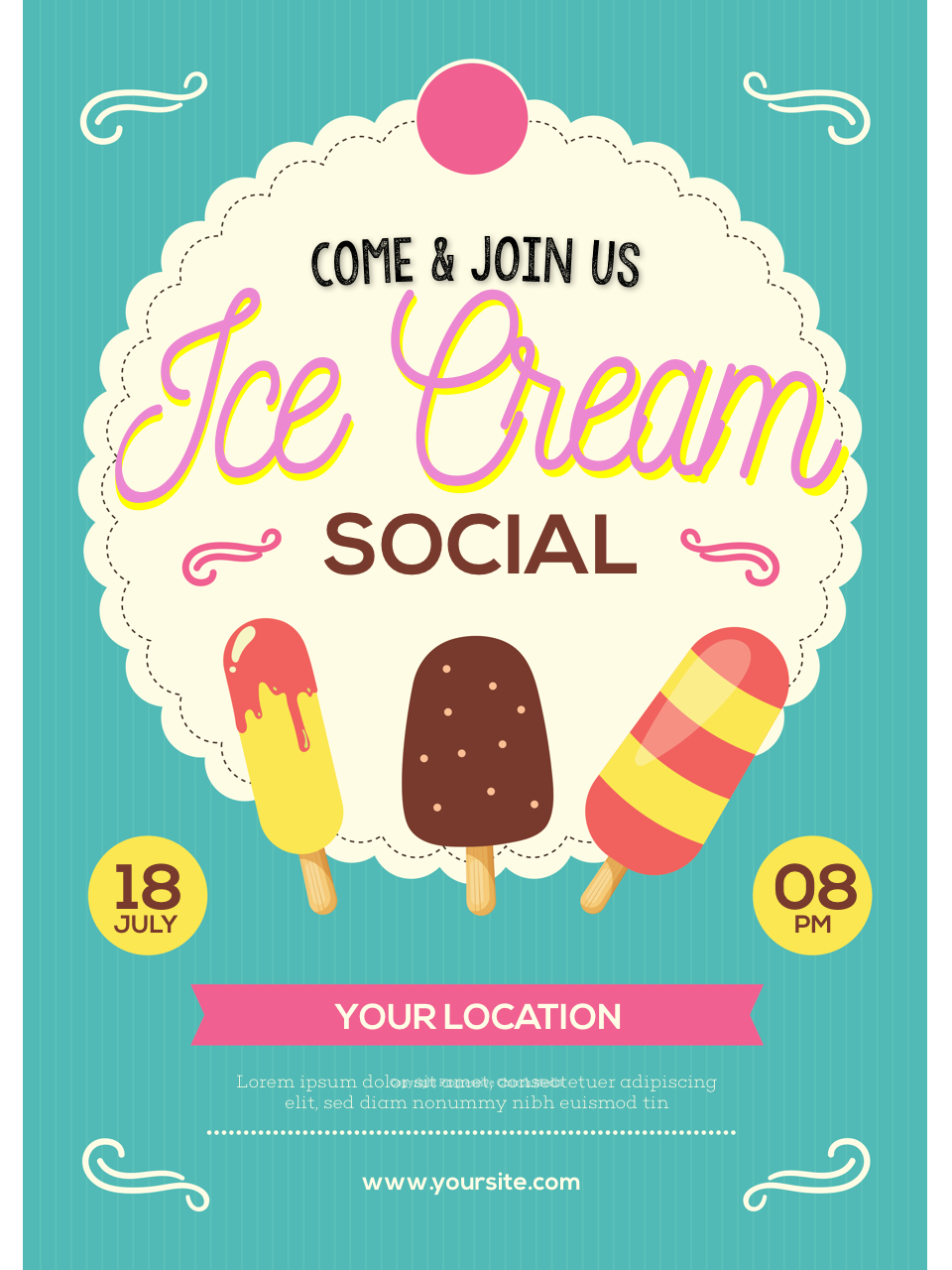 Ice Cream Social Flyer in Free Ice Cream Social Flyer Word Template