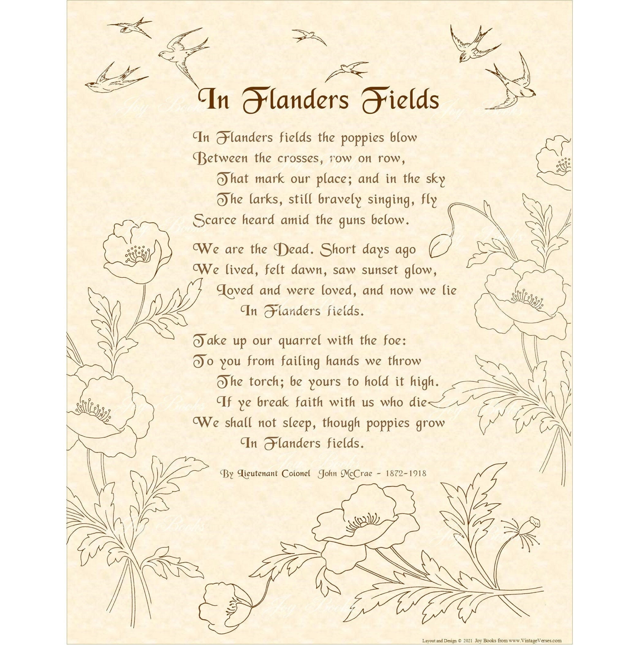 In Flanders Fields Poemlieutenant Colonel John Mccrae Home regarding Free Printable In Flanders Field Poem