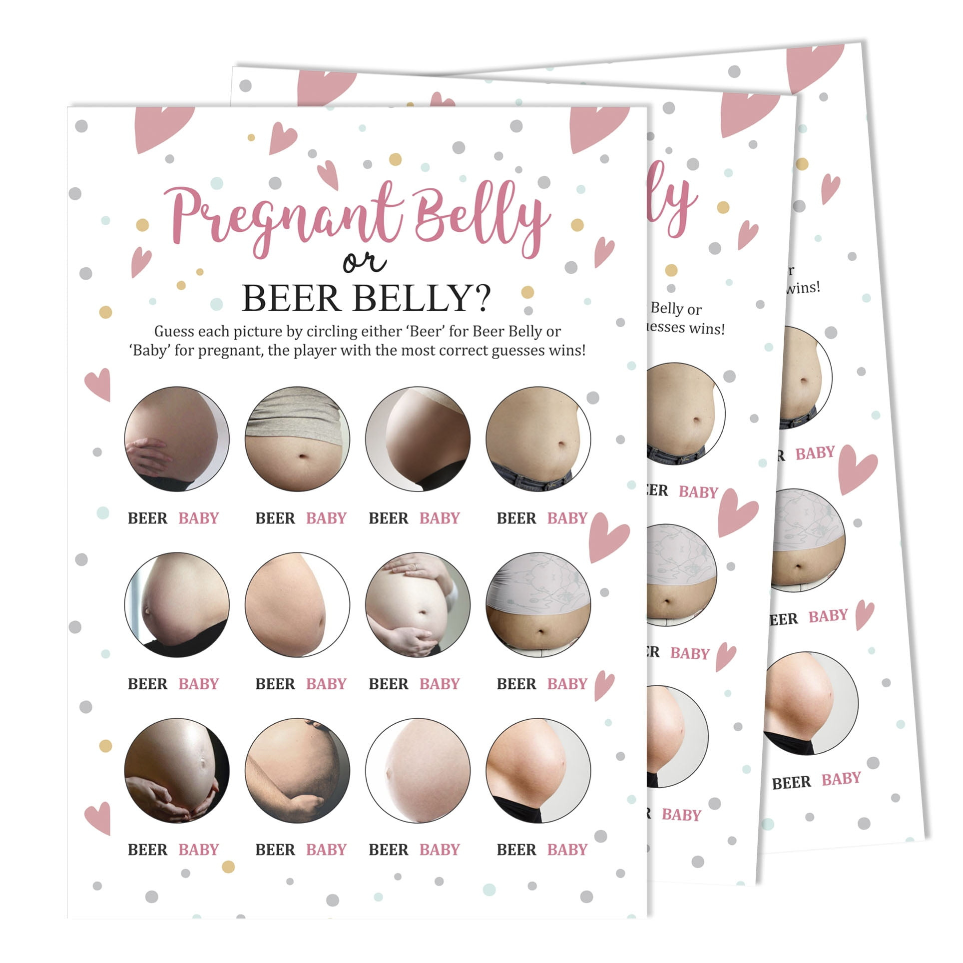 Inkdotpot Pregnant Belly Or Beer Belly Game Baby Shower Game Cards pertaining to Beer Belly Or Pregnant Belly Free Printable With Answers