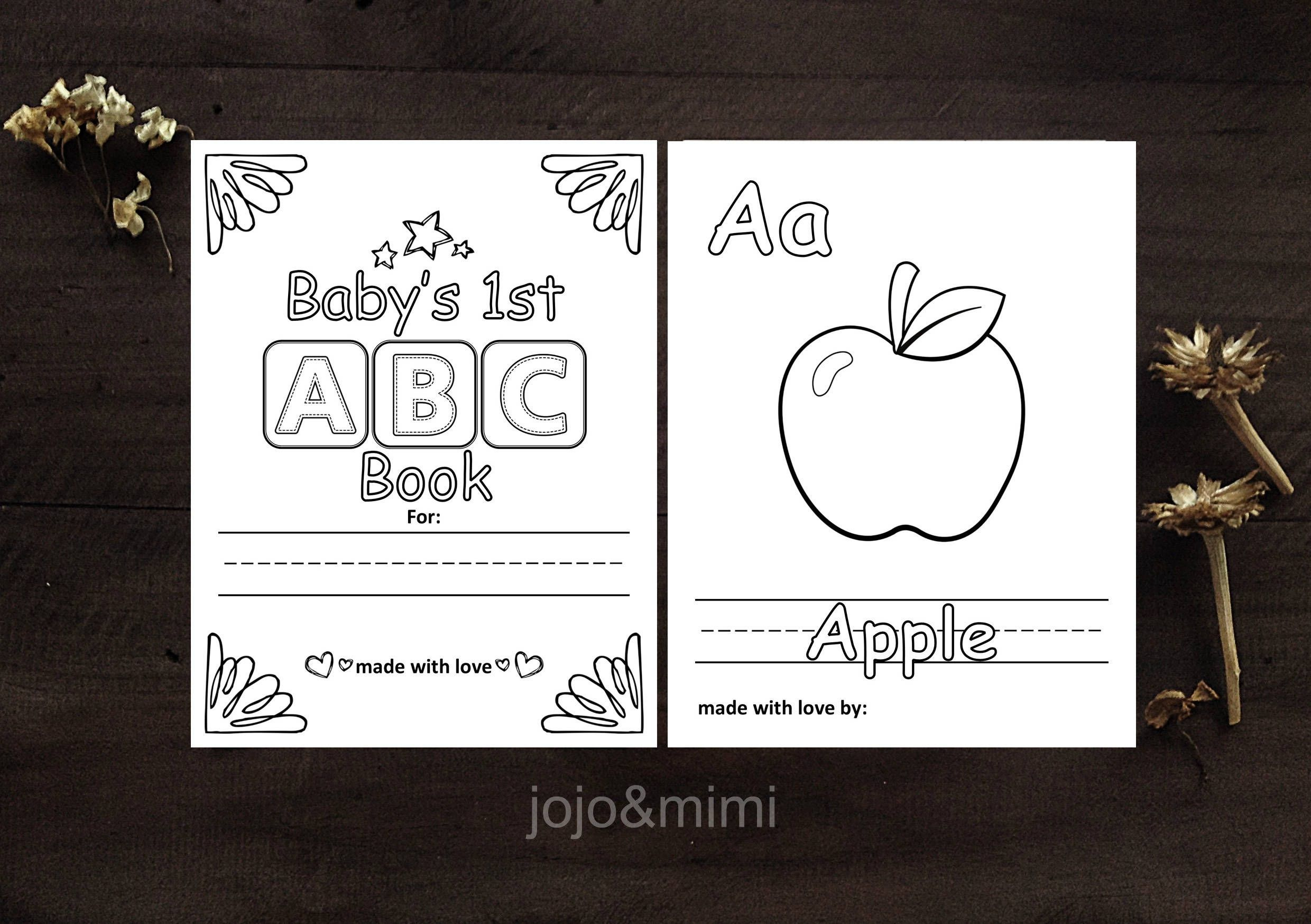 Instant &amp;#039;Baby&amp;#039;S First Alphabet Book&amp;#039; Printable Coloring Sheets within Babys First Alphabet Book Free Template