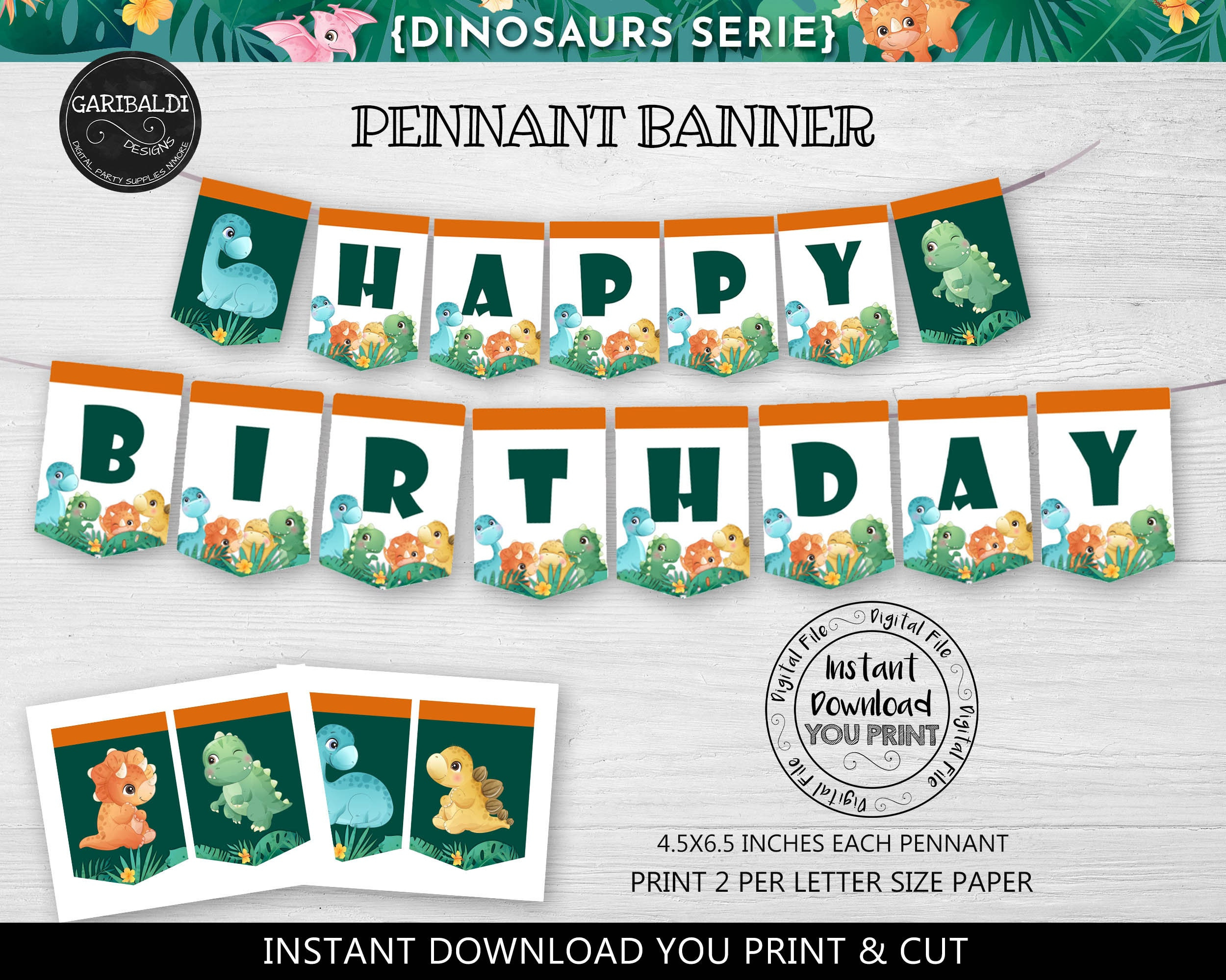 Instant Download Dinosaur Birthday Banner Printable &amp;quot;Happy in Dinosaur Birthday Banner Printable Free