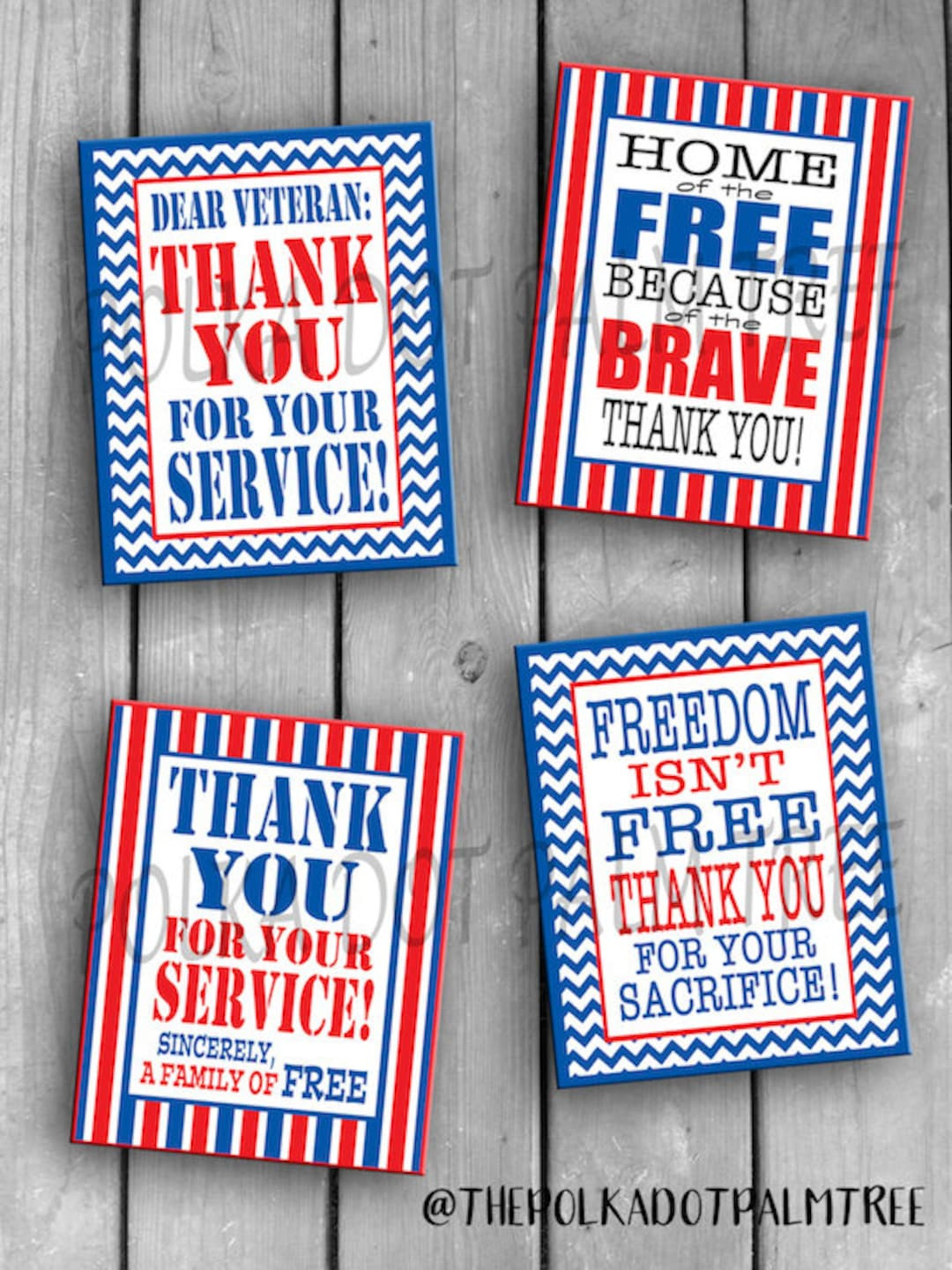 Instant Download Printable Veteran Military Patriotic Thank You regarding Free Printable Patriotic Thank You Cards