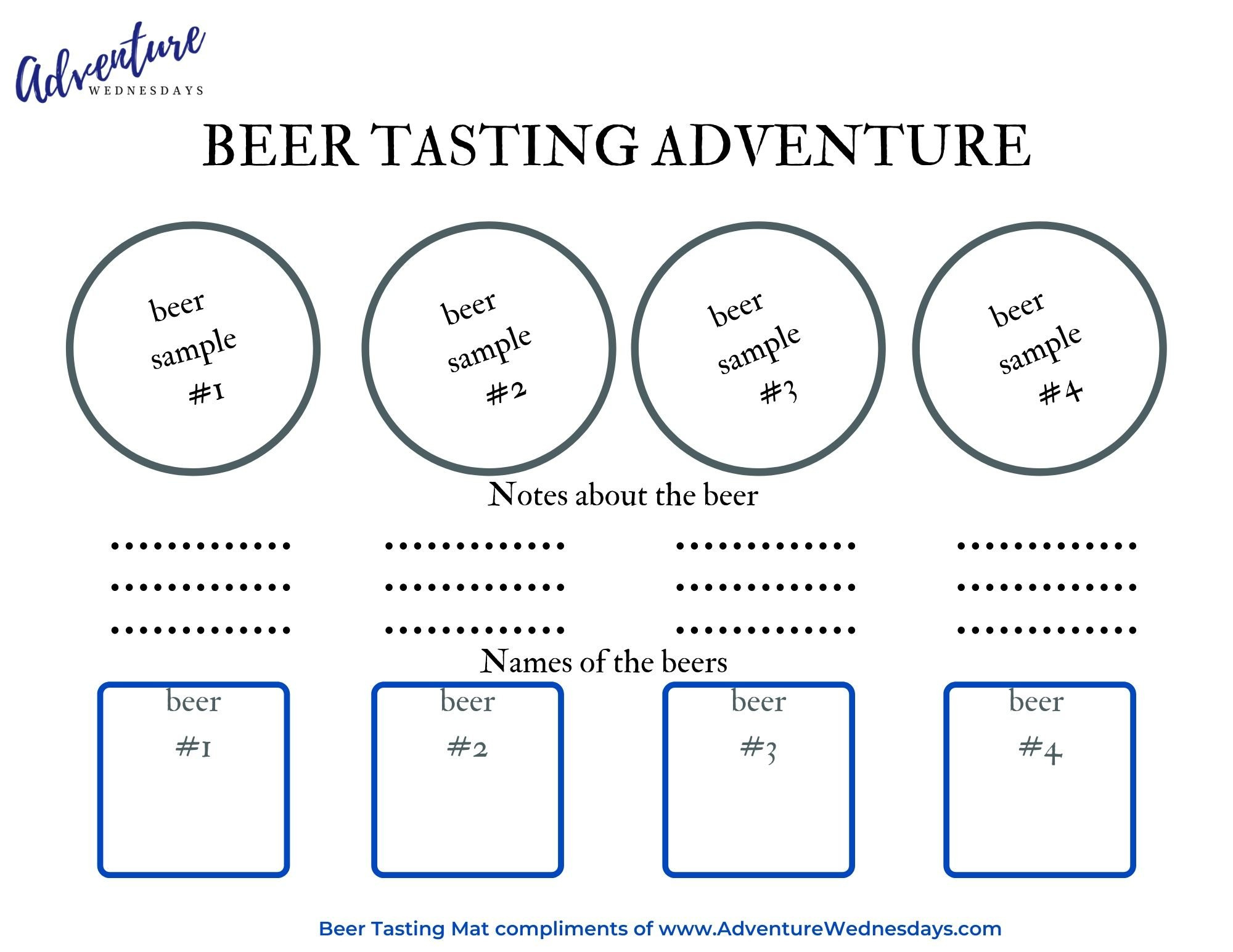Intro To Beer Tasting & Flights - Adventurewednesdays for Beer Tasting Free Printables