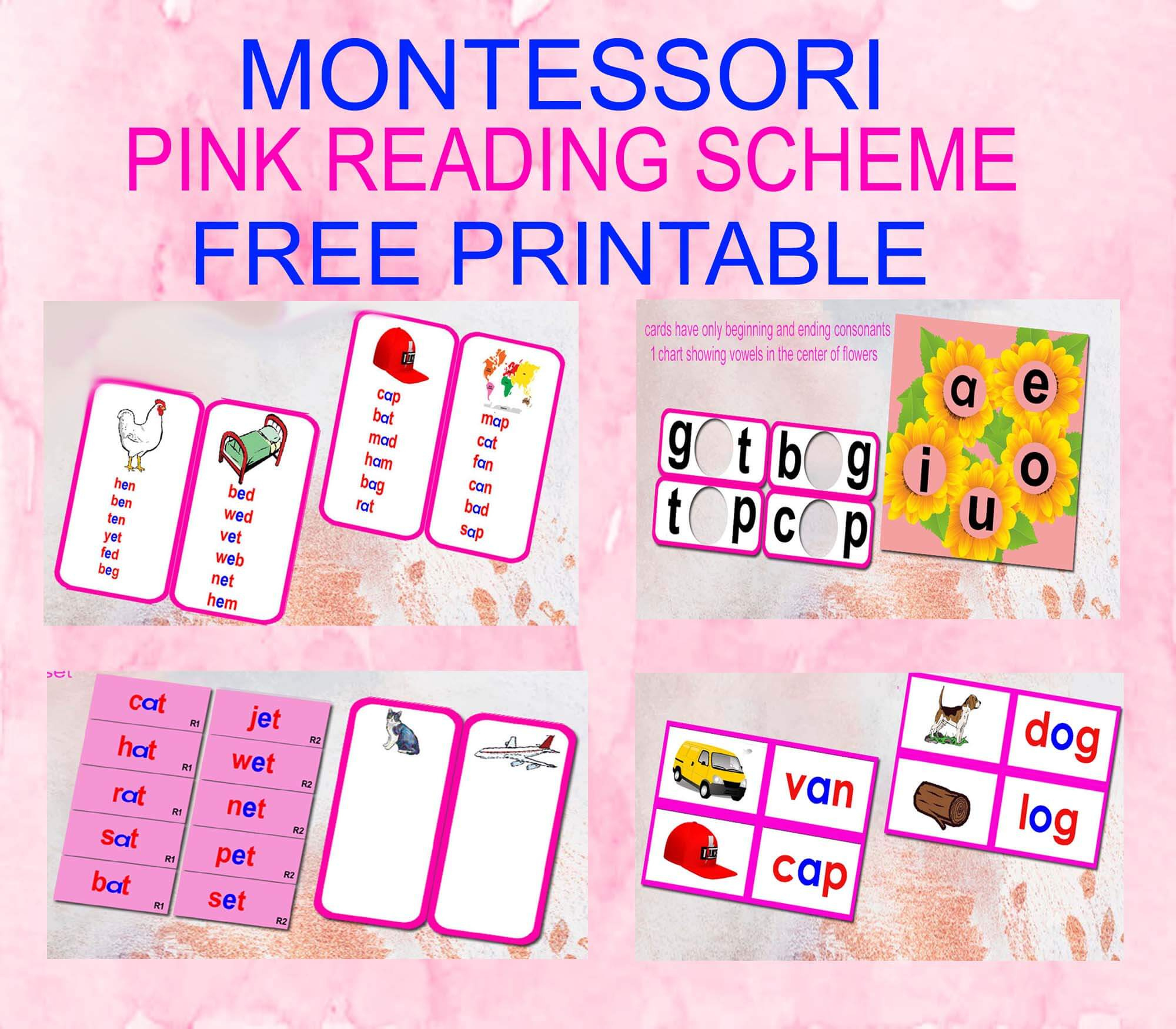 Introduction To Montessori Pink Reading Scheme Free | Montessoriseries intended for Free Montessori Pink Series Printable