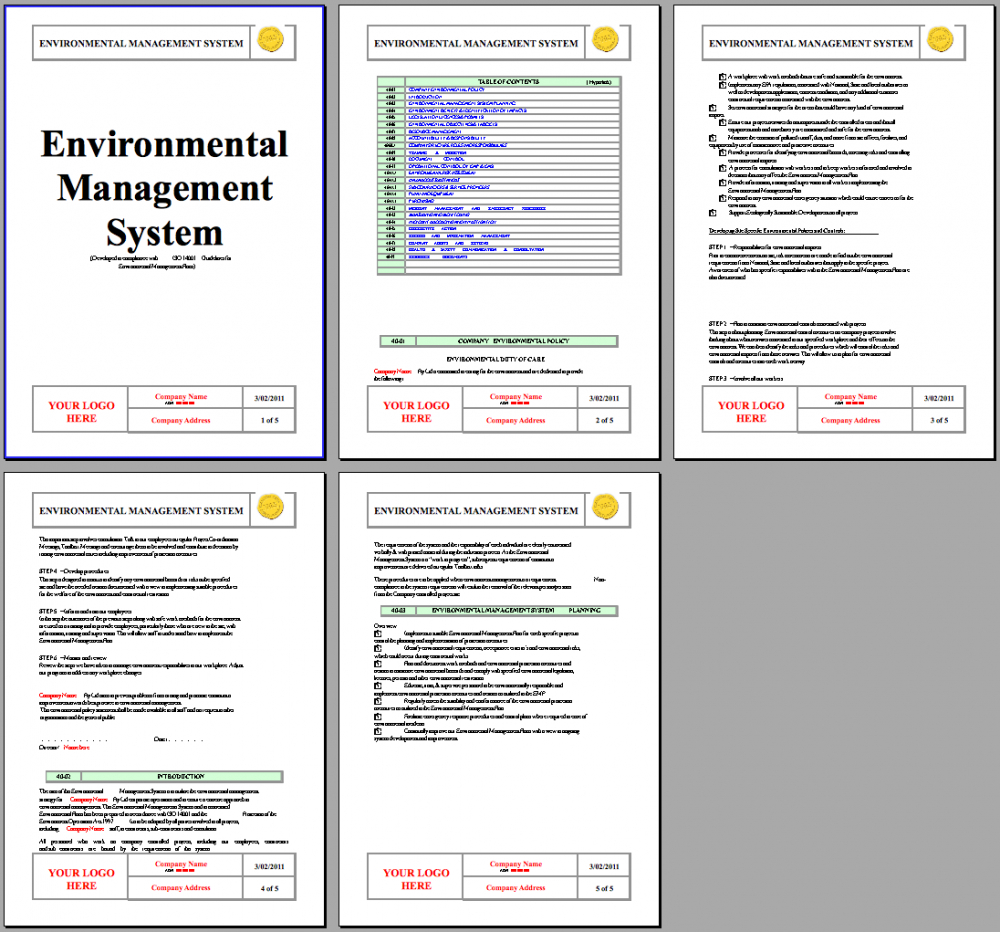 Iso 14001 Environmental System - Download with Iso 14001 Templates Free