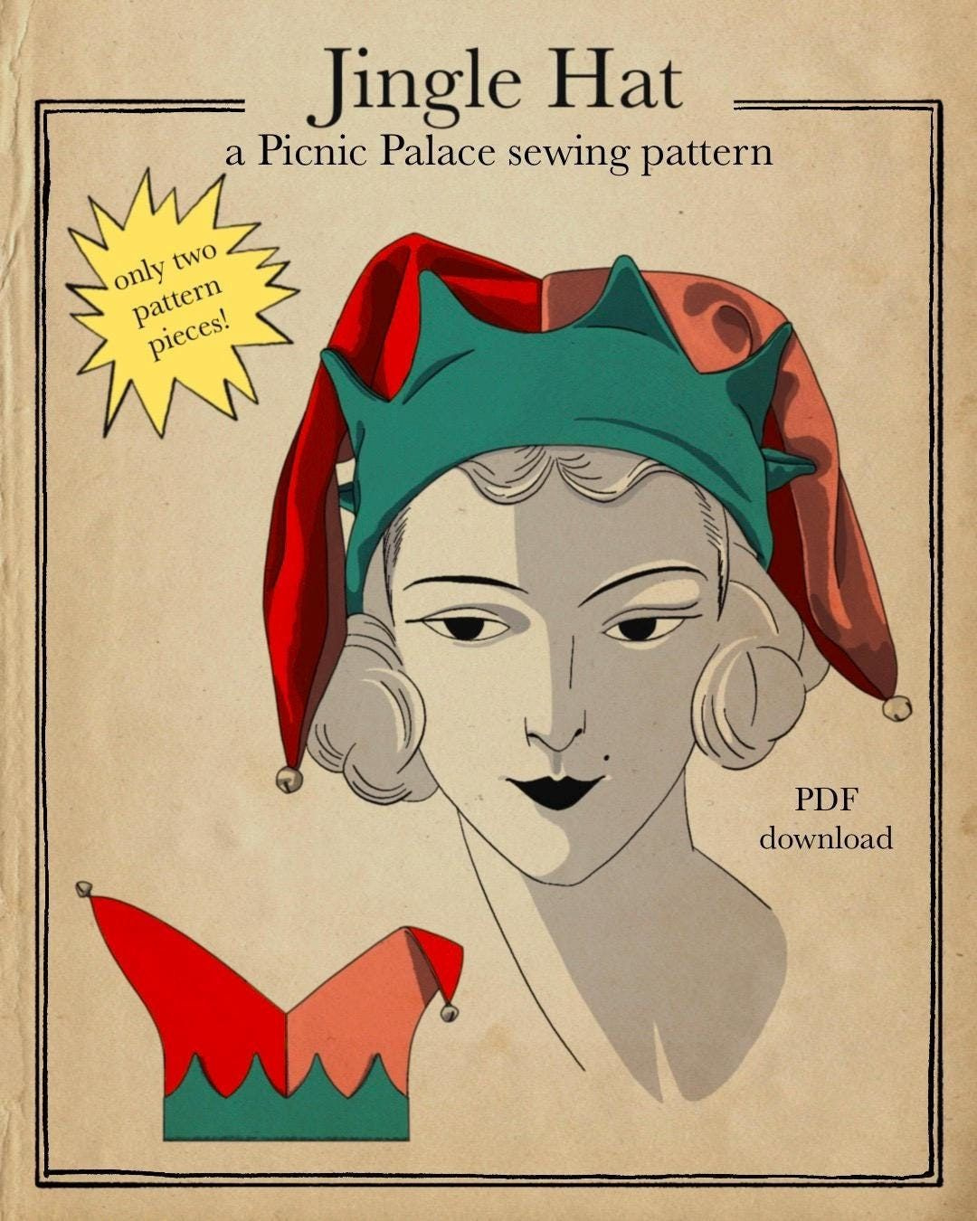 Jester Hat Sewing Pattern - Shop On Pinterest intended for Free Printable Jester Hat Pattern