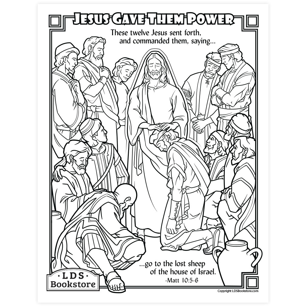 Jesus Calls The Twelve To Preach &amp;amp; Bless Coloring Page - Printable for 12 Disciples Coloring Page Free Printable