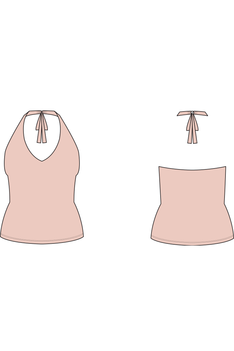 Jovi Knit Halter Top Pdf Sewing Pattern | Instant Download! with regard to Free Printable Halter Top Pattern