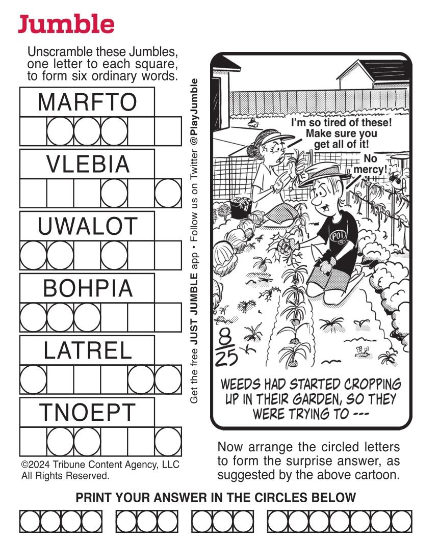 Jumble - Puzzles for Free Printable Jumble Puzzles