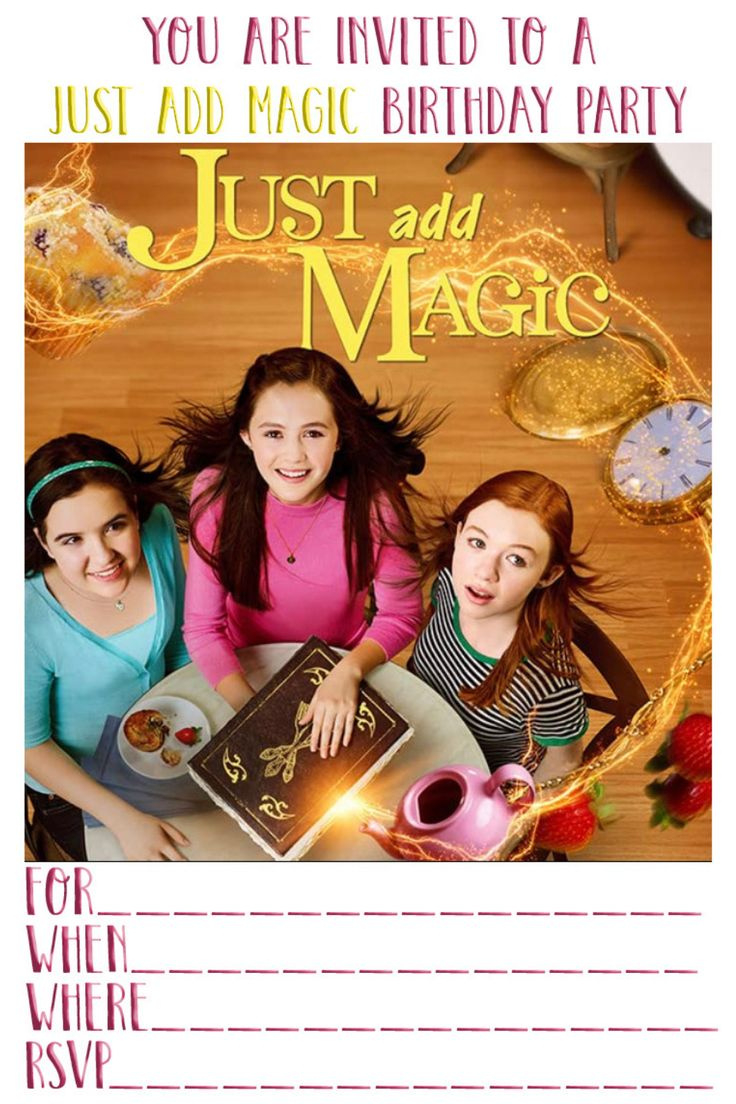 Just Add Magic Birthday Party Free Printable Download in Free Magic Party Printables