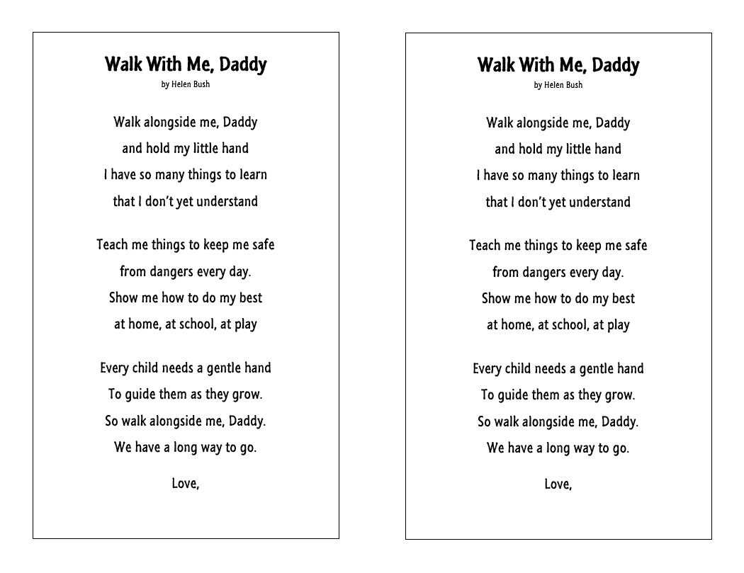 Karen And Kissable Kids: June 2013 for Walk With Me Daddy Free Printable