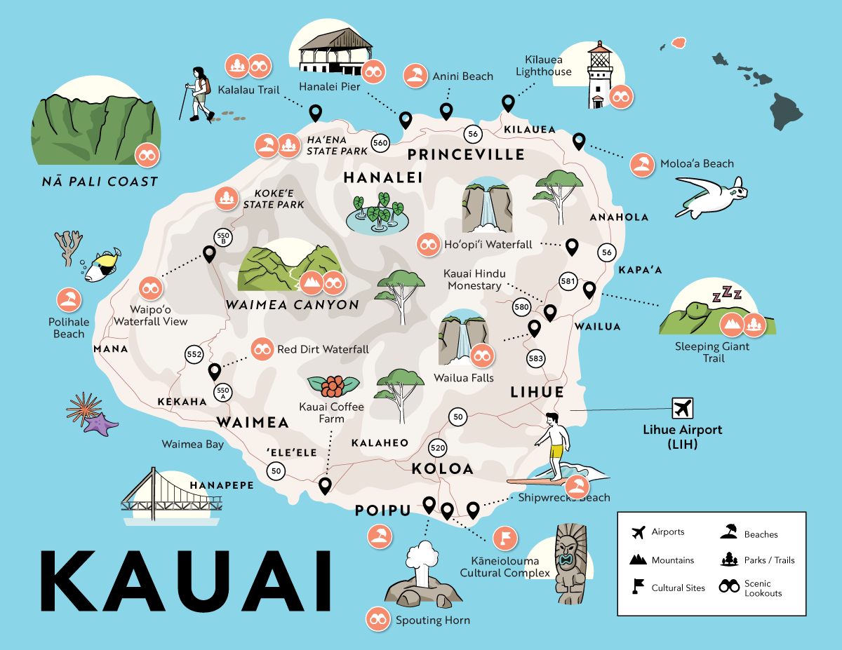 Kauai Maps: Top Attractions, Regions &amp;amp; Points Of Interest throughout Free Printable Map Of Kauai