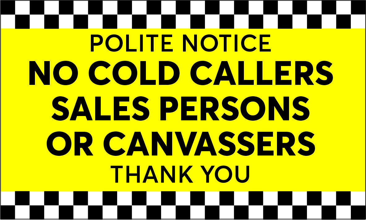 Keine Kaltakquise Oder Verkäufer Höflicher Hinweis - Fenster/Tür Aufkleber Oder with Free Printable No Cold Callers Sign