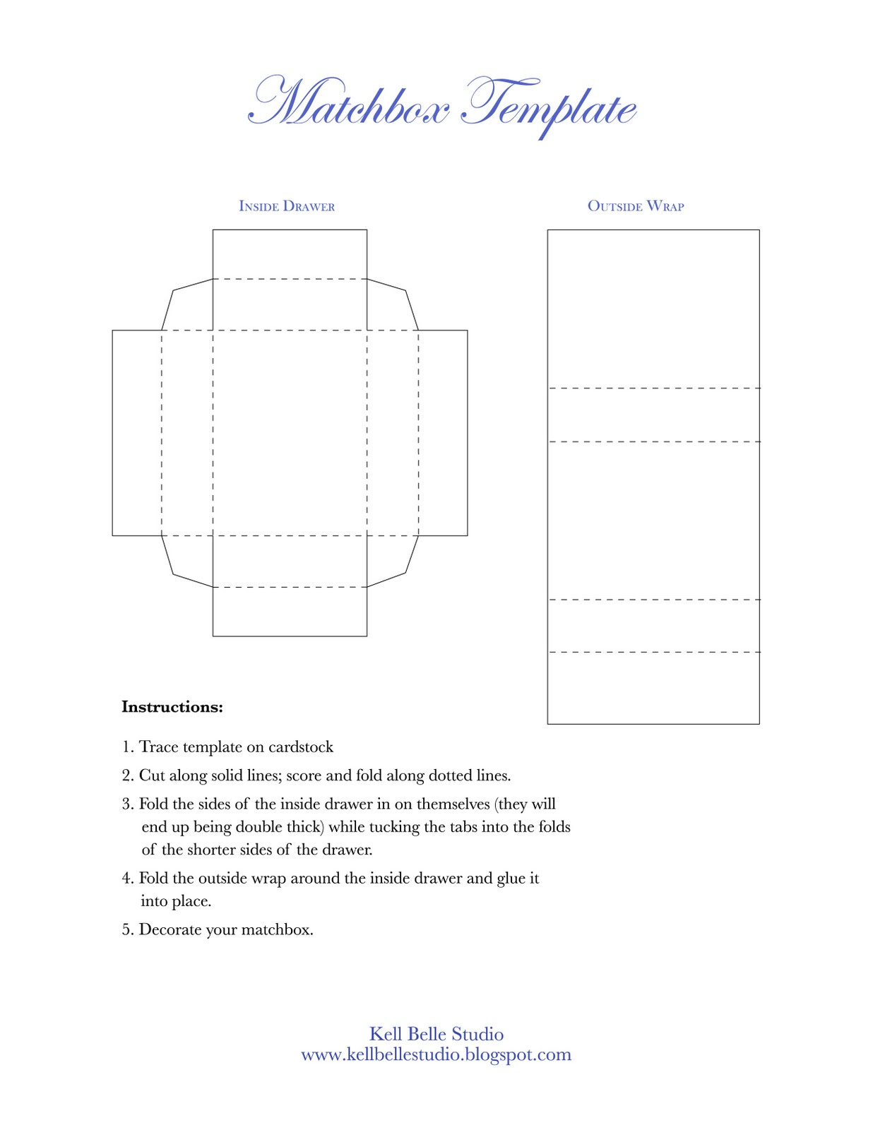 Kell Belle Studio: Altered Matchbox Template intended for Free Printable Match Box Pattern