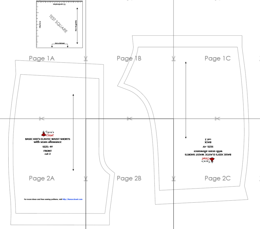 Kid'S Basic Elastic Waist Shorts (1-8 Years Old) – Free Pdf Sewing within Free Printable Shorts Pattern