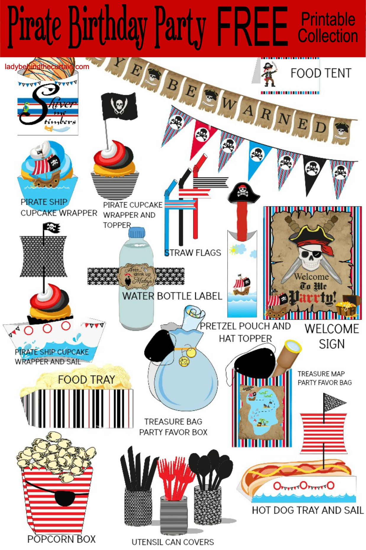 Kids Pirate Birthday Party Free Printable Collection throughout Free Printable Pirate Signs