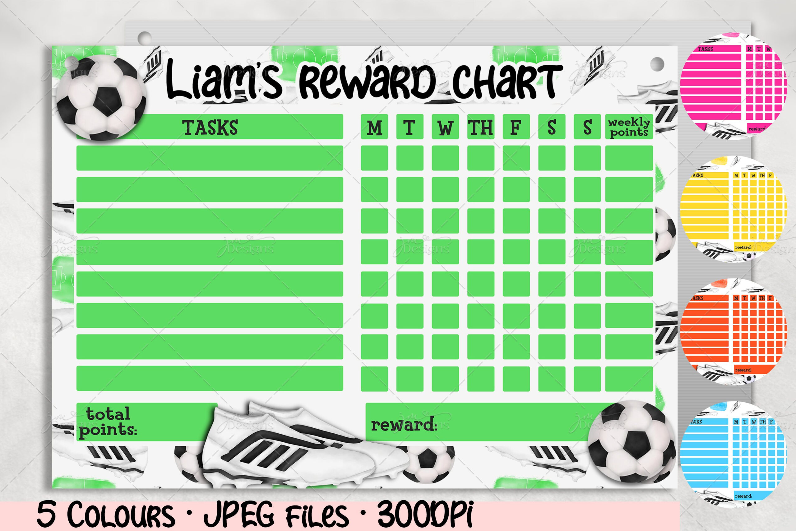 Kids Reward Chart Designs | Football Bundle | 300 Dpi Jpegs regarding Football Reward Chart Free Printable