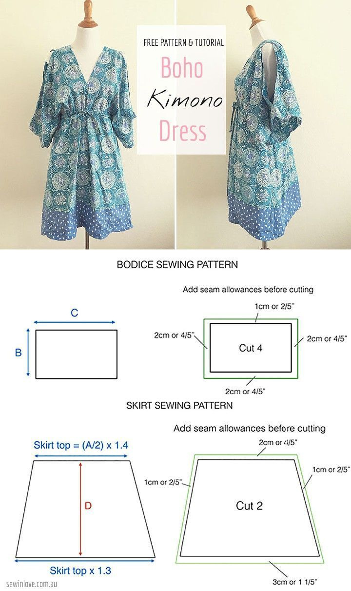 Kimono Dress Tutorial Free - Mhs Blog throughout Free Printable Kimono Patterns