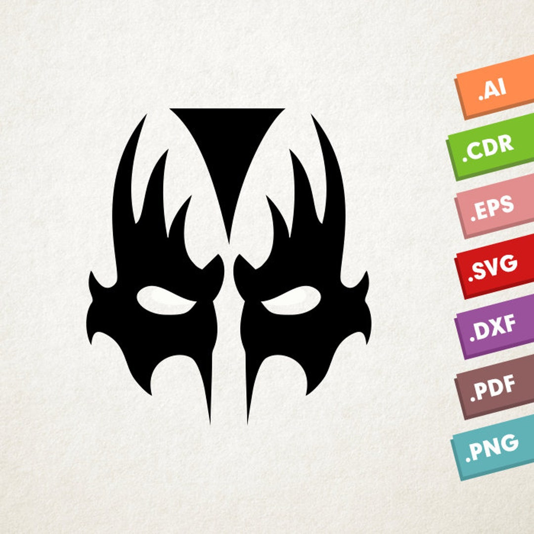 Kiss - Svg Vector File. Kiss Makeup Mask. Instant Download For Cricut Or Silhouette. Kiss Makeup Shape Svg. Kiss Band. - Etsy throughout Printable Kiss Band Stencils