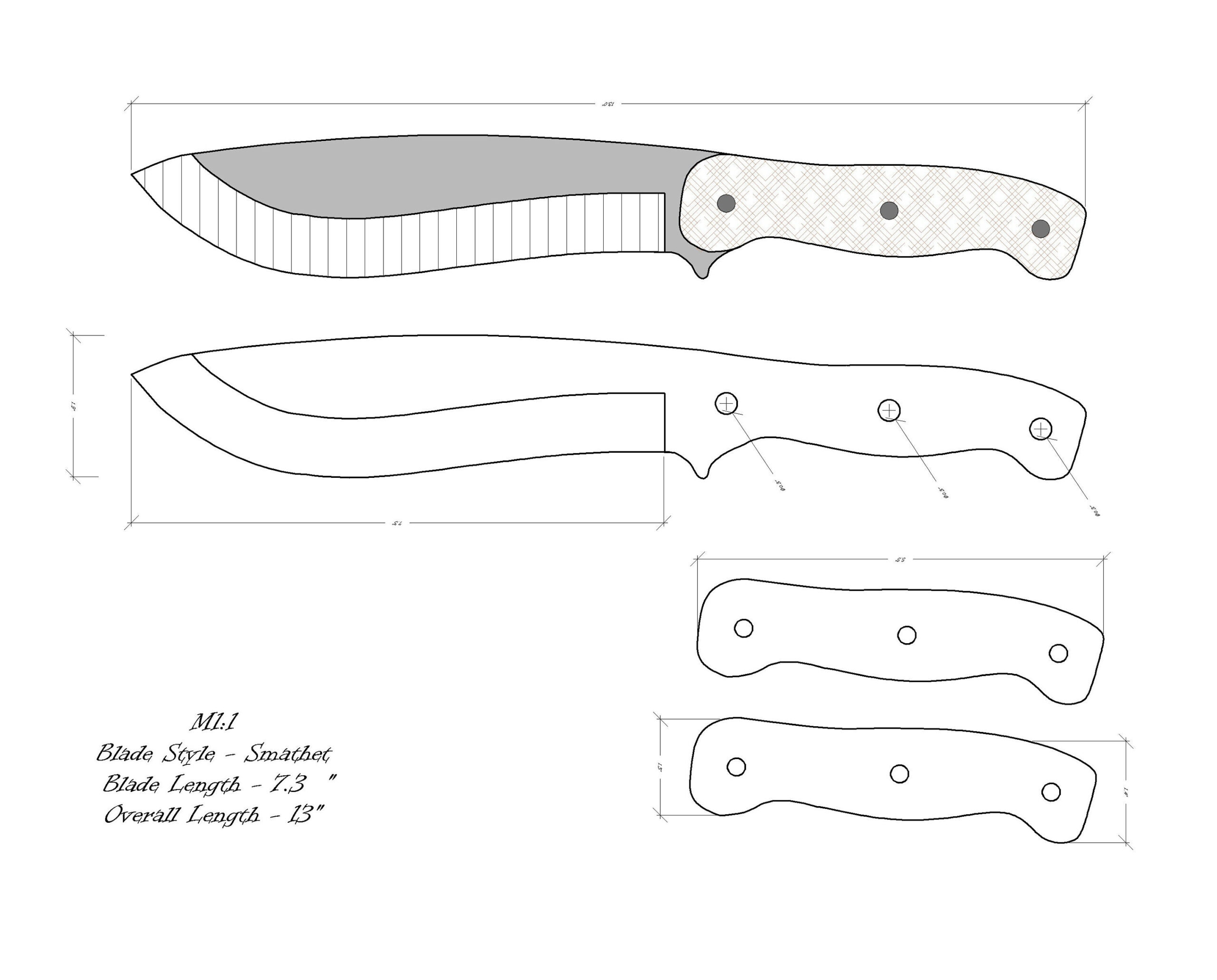 Knife Drawing/Knife Sketch/Knife Templates Printable/Custom Knife within Knife Pattern Printable Templates