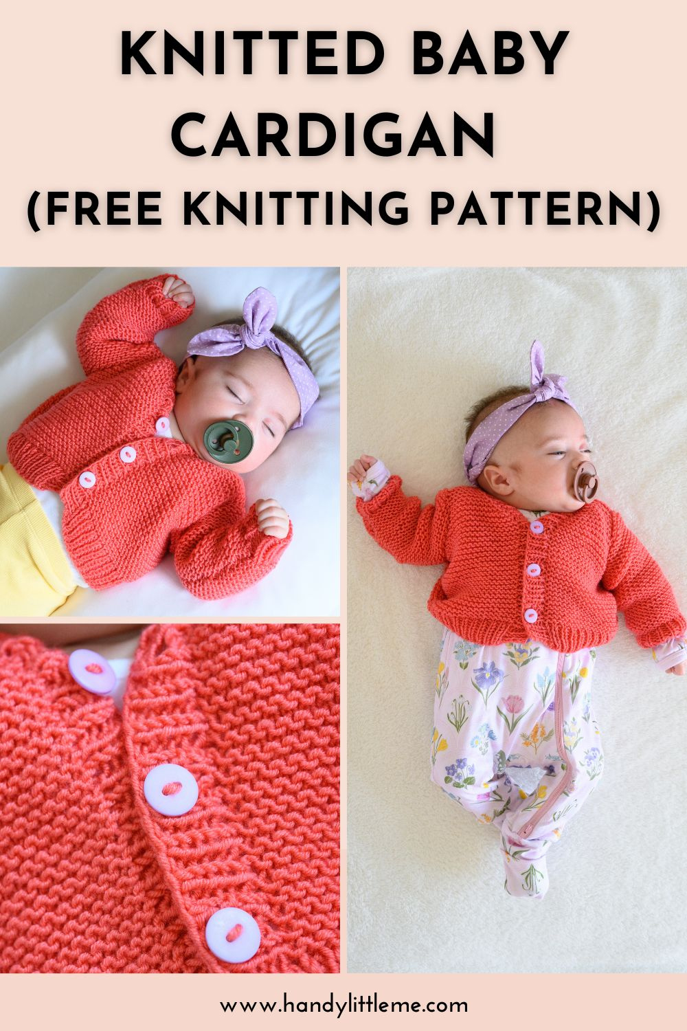 Knitted Baby Cardigan (Free Knitting Pattern) - Handy Little Me within Free Printable Baby Boy Knitting Patterns