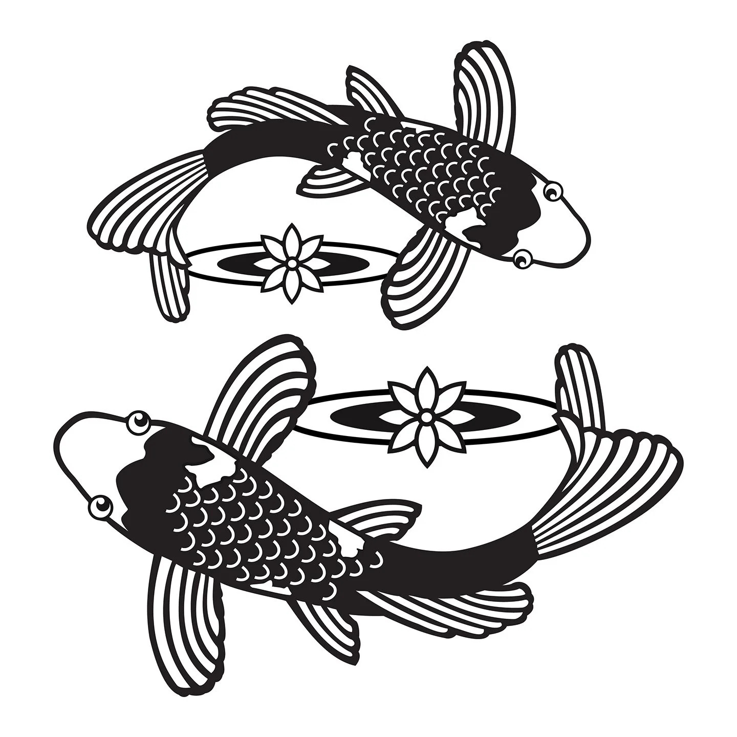 Koi Fish Stencil — Plum Island Transfers pertaining to Free Printable Koi Fish Stencils