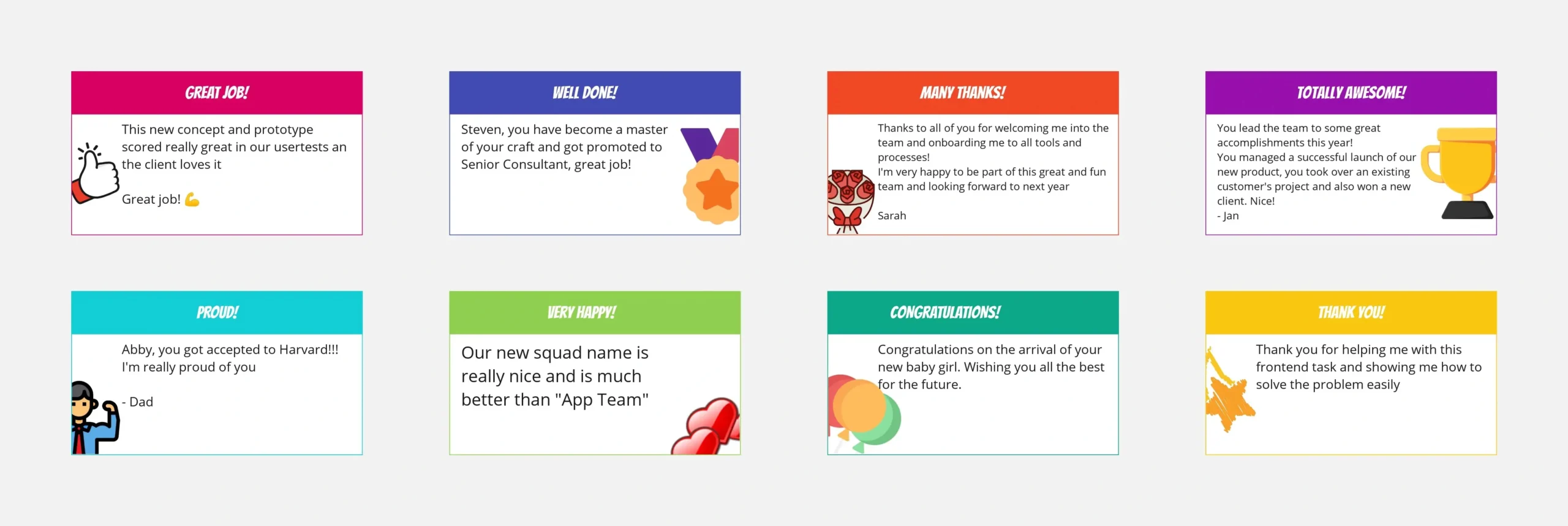 Kudo Cards Template | Miroverse regarding Free Kudos Template