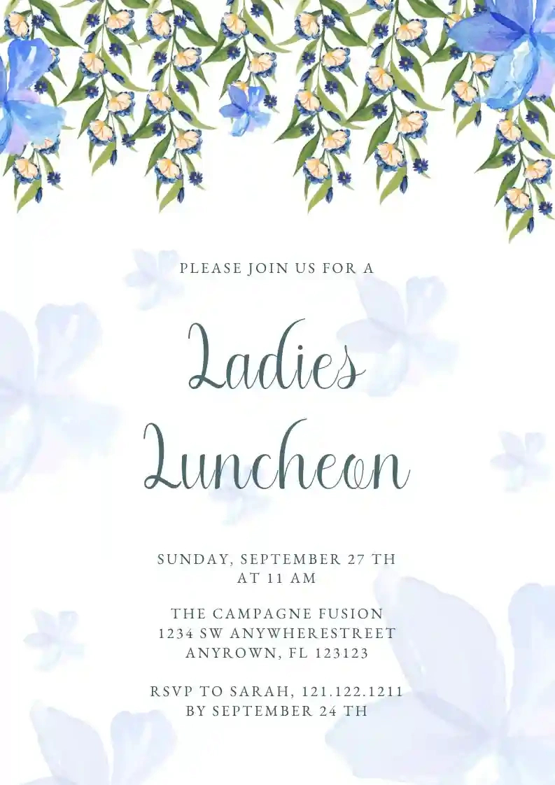 Ladies Luncheon - Free Brunch And Lunch Invitation Templates pertaining to Free Printable Lunch Invitation Templates
