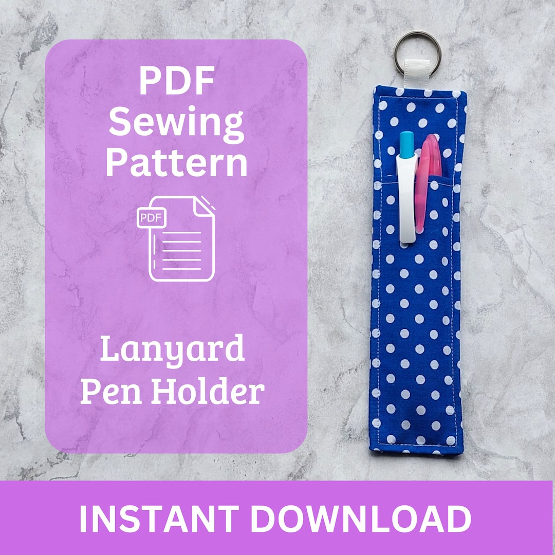 Lanyard Pen Holder Sewing Pattern. Instant Download Pdf Pattern with regard to Free Printable Lanyard Pen Holder Pattern
