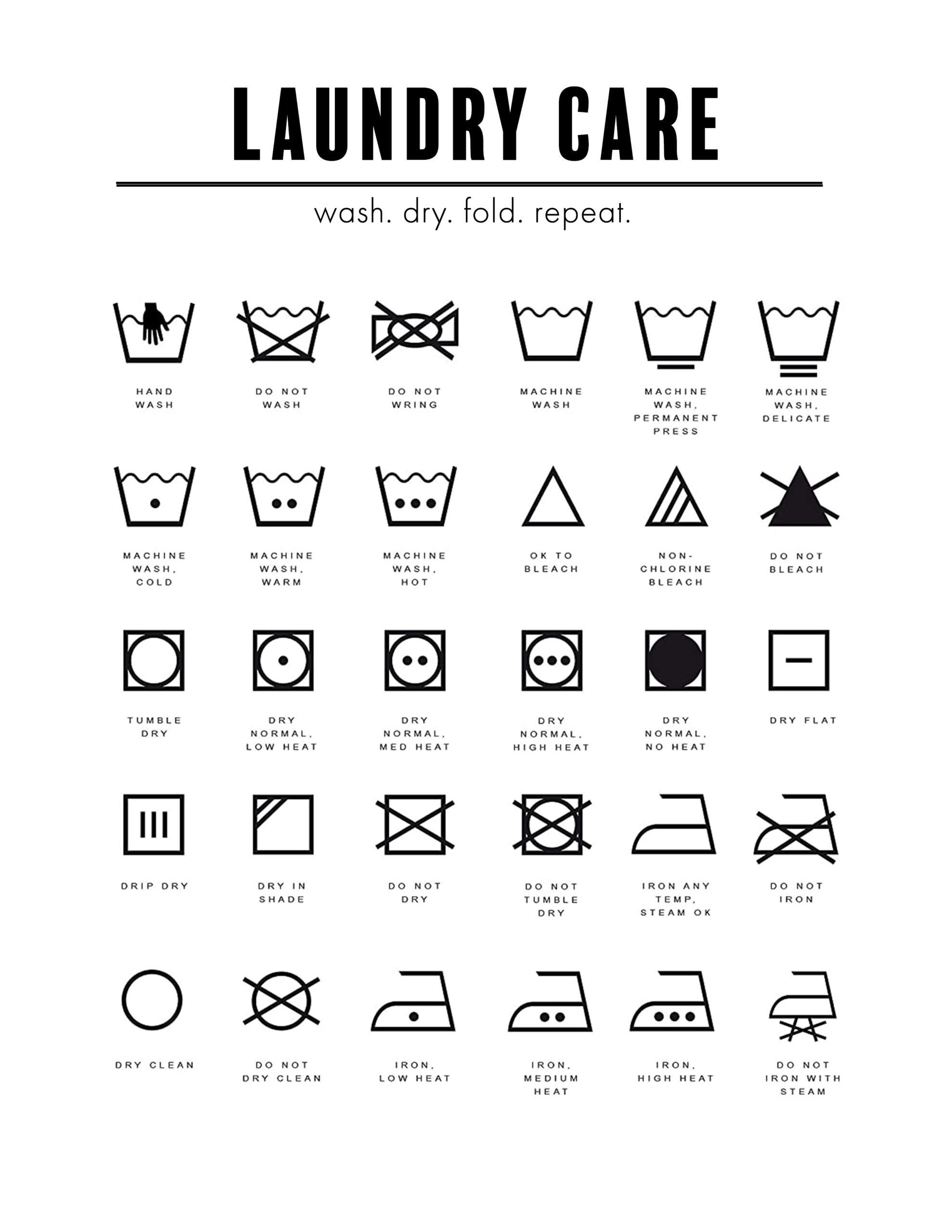 Laundry Symbols Printable - Sew Woodsy in Free Printable Laundry Signs