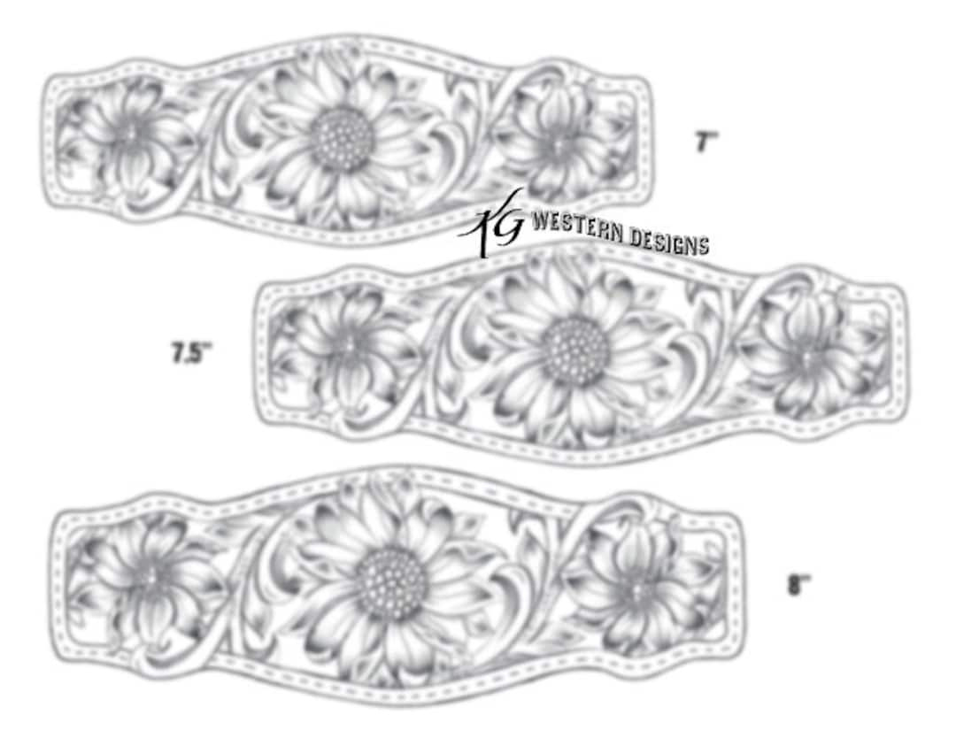 Leather Bracelet Tooling Pattern- Print Out 3 Sizes- Floral And throughout Printable Leather Carving Patterns