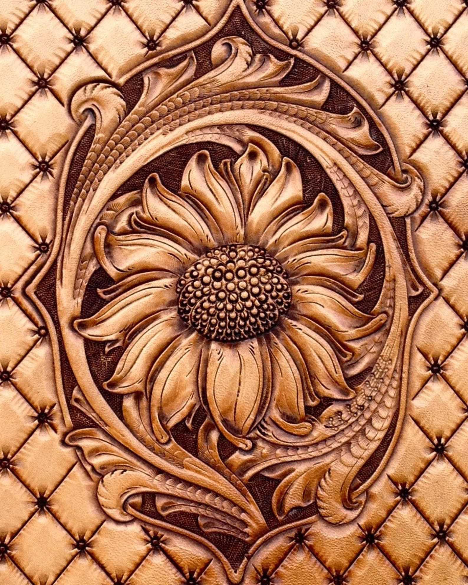 Leather Flower Pattern - Sewing Pattern Library pertaining to Printable Sunflower Tooling Pattern
