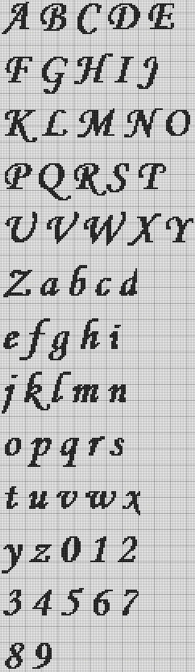 Left Col Here for Free Printable Alphabet Cross Stitch Patterns