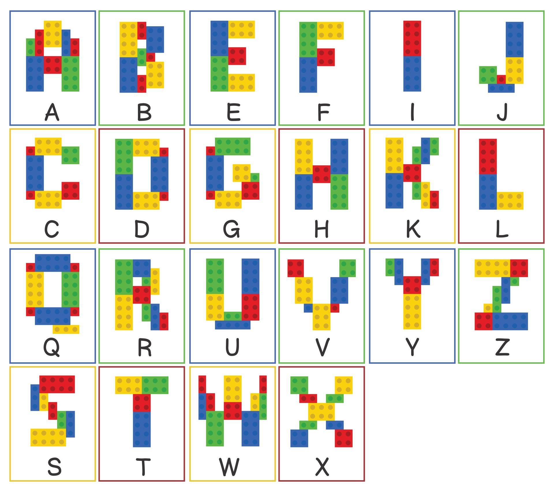 Lego Letters - 10 Free Pdf Printables | Printablee for Free Lego Letter Printables