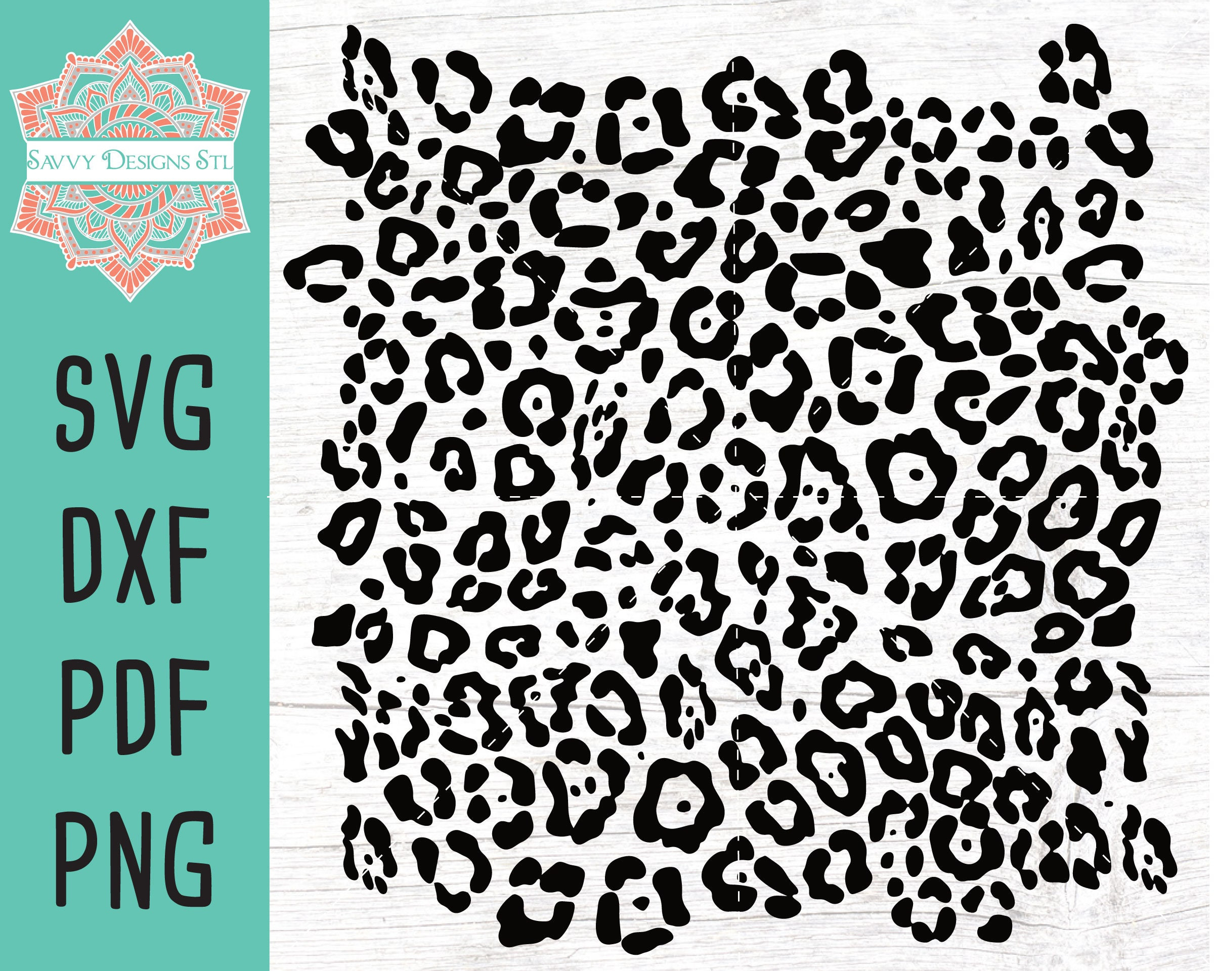 Leopard Print Pattern Cut File For Silhouette And Cricut, Instant for Free Printable Cheetah Print Stencils