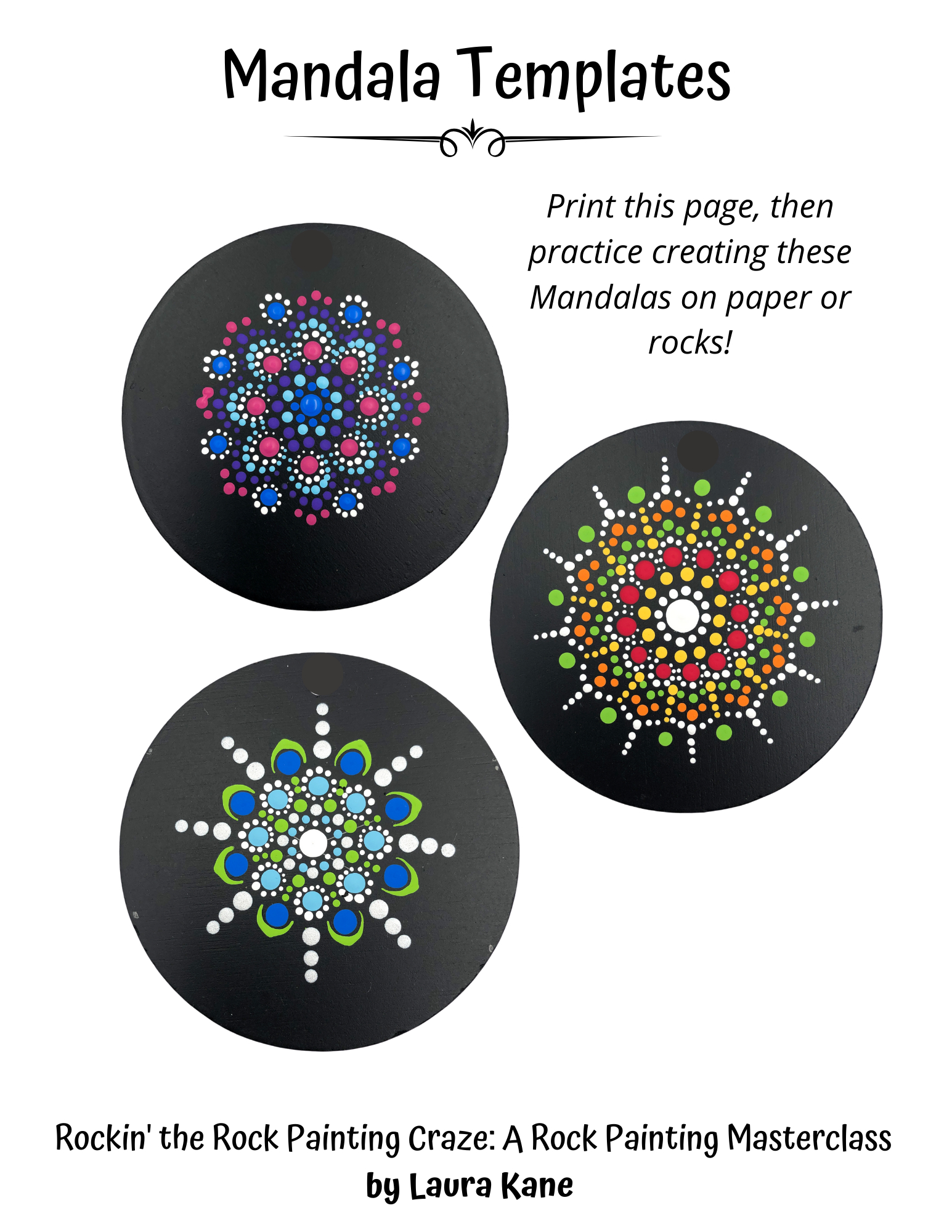 Lesson 6: Mastering Mandalas — Alleluia Rocks within Printable Free Dot Mandala Patterns