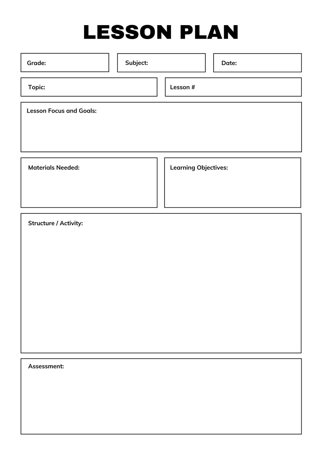 Lesson Plan Templates You Can Customize For Free | Canva in Free Substitute Lesson Plan Template