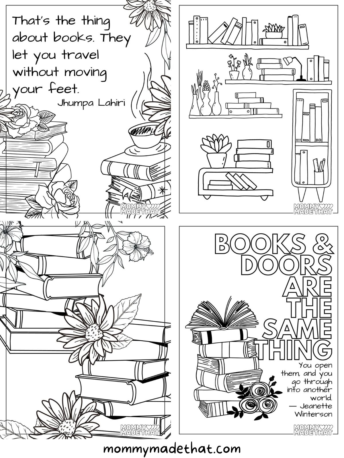 Library Coloring Pages (Free Coloring Sheets That Encourage Reading!) with Free Library Printables