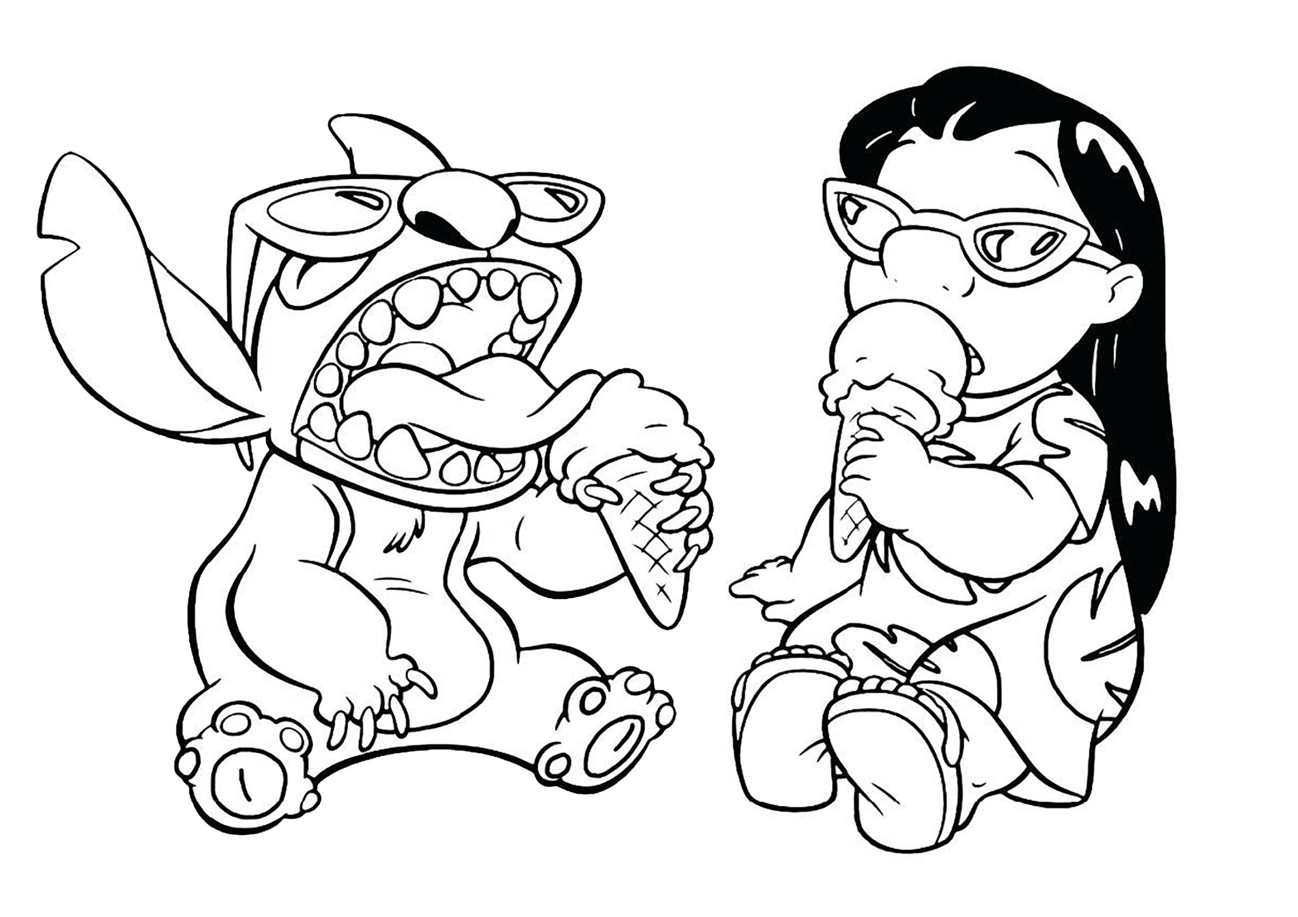 Lilo And Stitch Coloring Page For Children - Lilo And Stitch inside Free Lilo and Stitch Printables