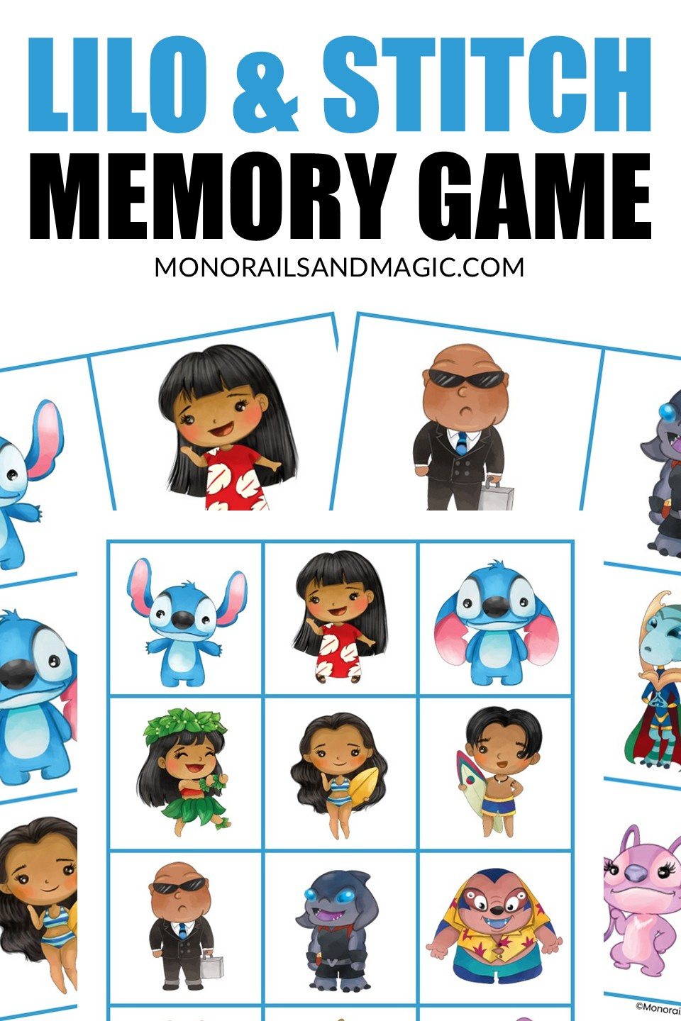 Lilo And Stitch Memory Game Free Printable - Monorails And Magic for Free Lilo And Stitch Printables