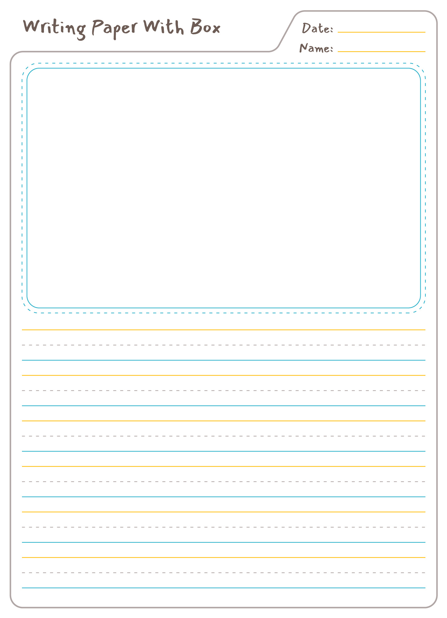 Lined Paper With Picture Box Free Google Docs Template - Gdoc.io for Free Printable Lined Paper With Picture Box