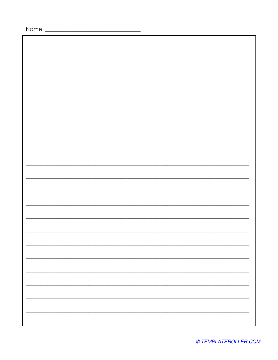 Lined Writing Paper Template With Picture Box Download Printable pertaining to Free Printable Lined Paper with Picture Box
