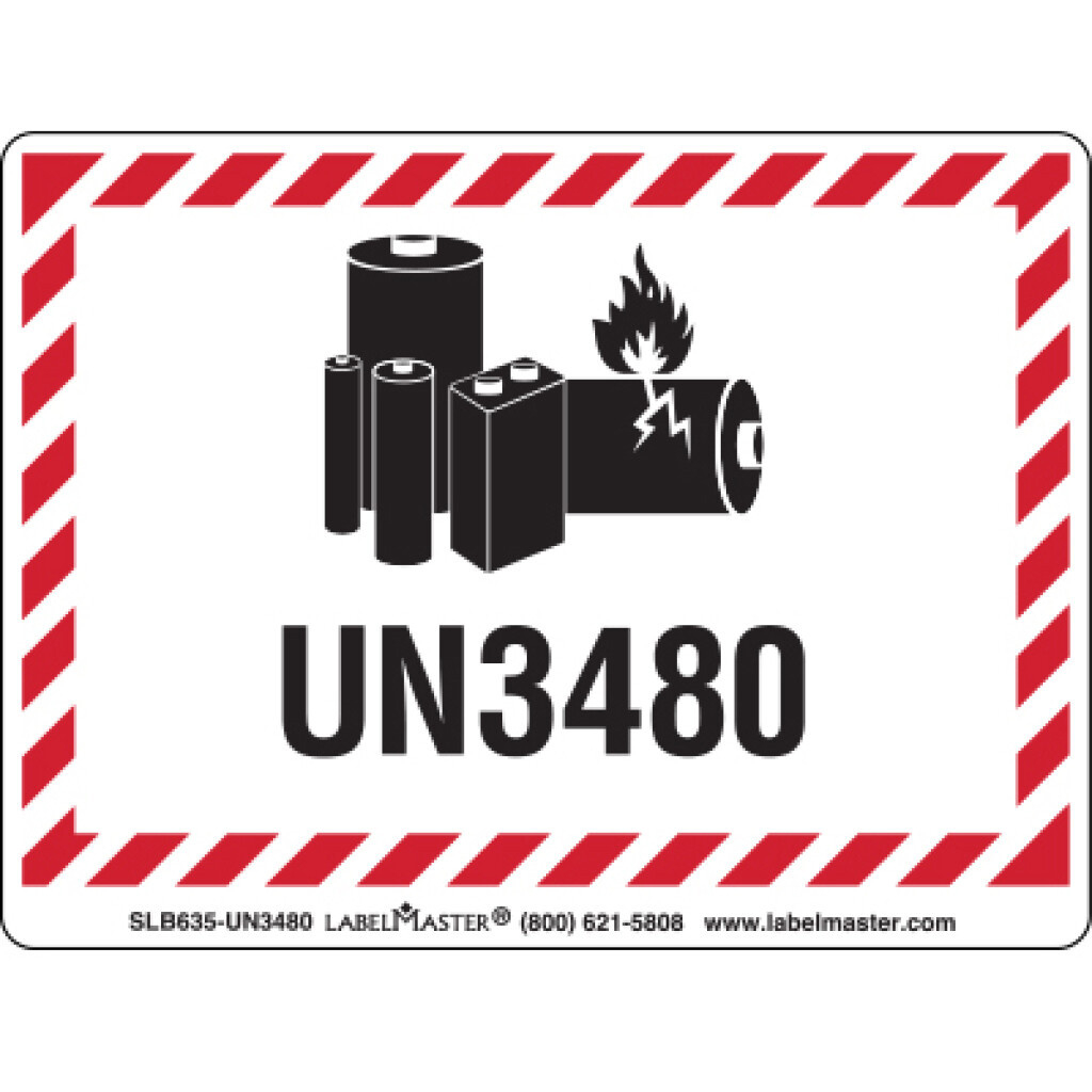 Lithium Battery Handling Marking, 100Mm X 70Mm, Un3481, Pvc-Free intended for Free Lithium Ion Battery Shipping Label Printable