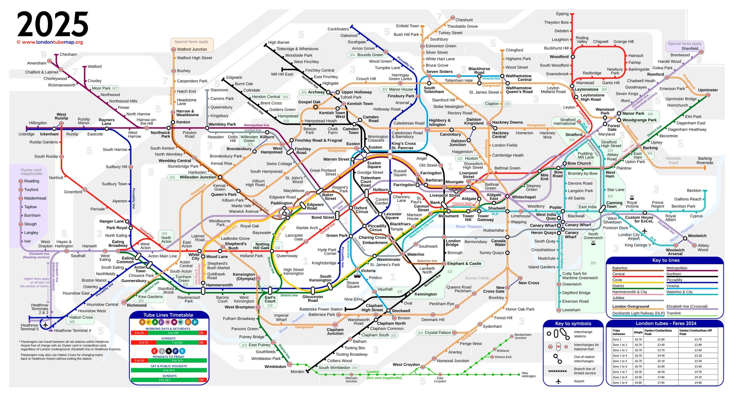 London Tube Map, Updated 2025 throughout Free Printable London Tube Map