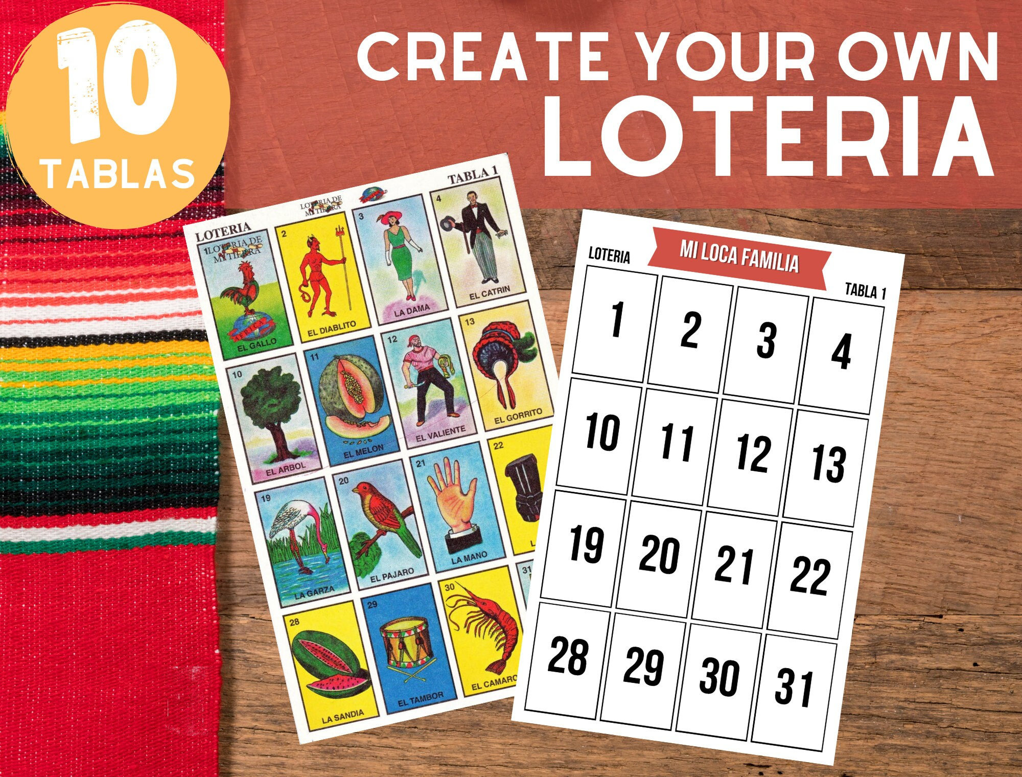 Loteria Spiel Vorlage Für Canva | 10 Tablas | Mexikanisches Bingo within Loteria Template Free