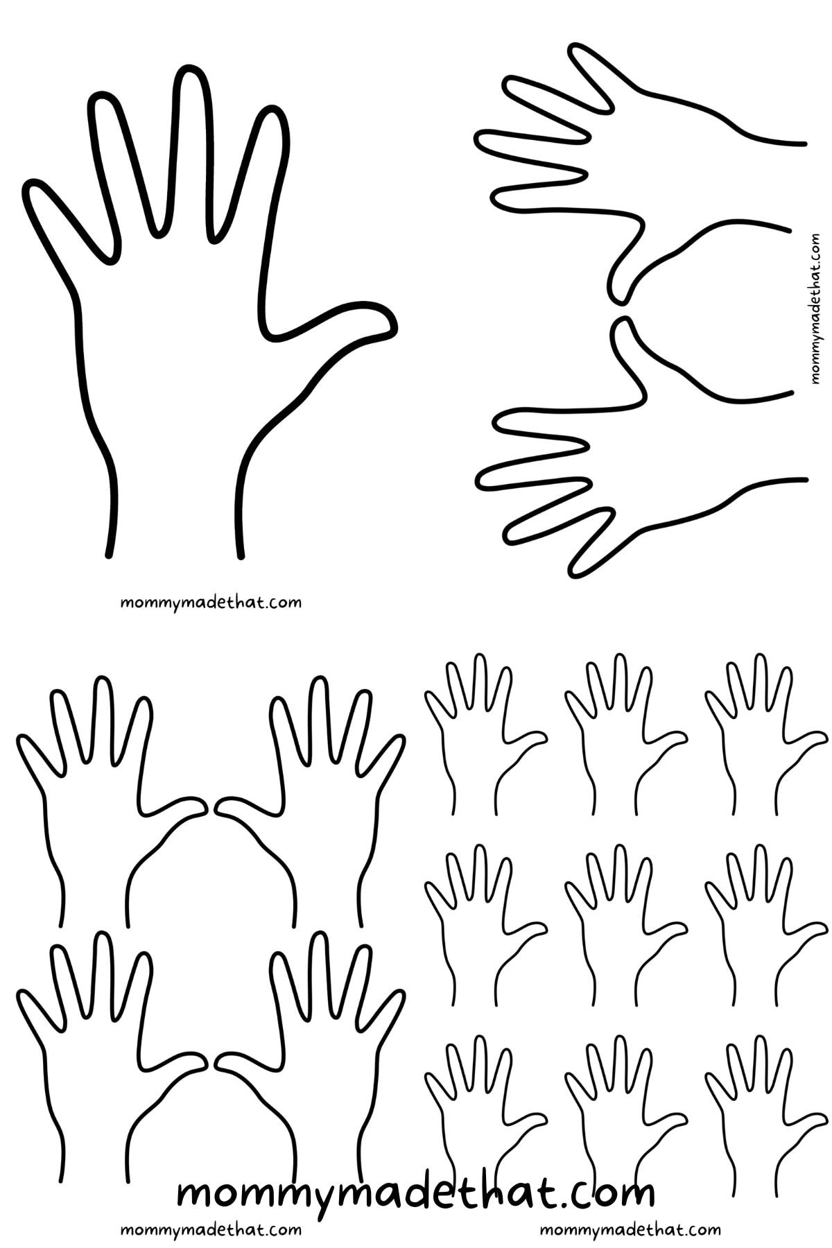 Lots Of Hand Outlines And Templates (Free Printables!) for Free Printable Hand Template