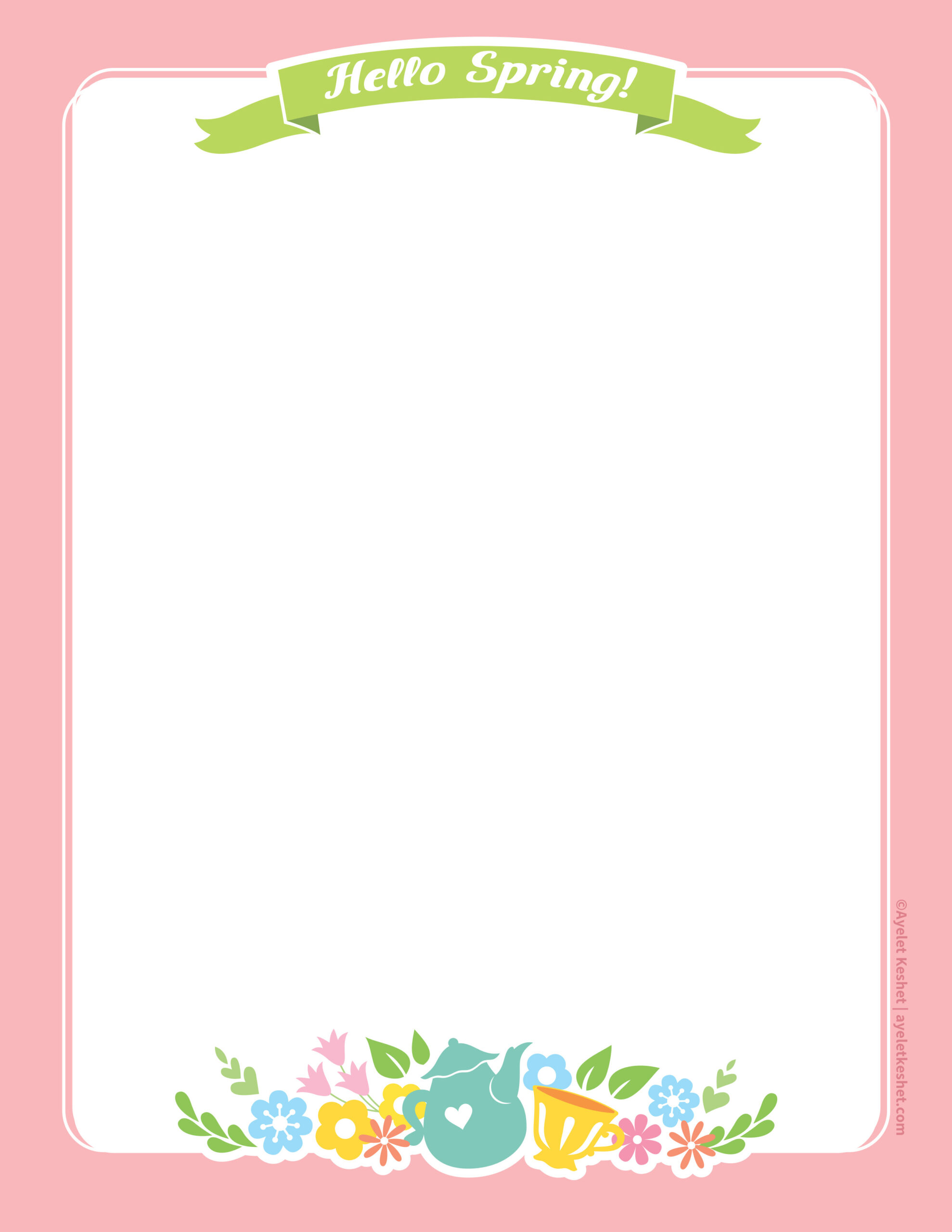 Lovely Free Printable Stationery Paper For Spring - Ayelet Keshet in Free Printable Spring Stationery